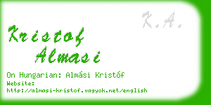 kristof almasi business card